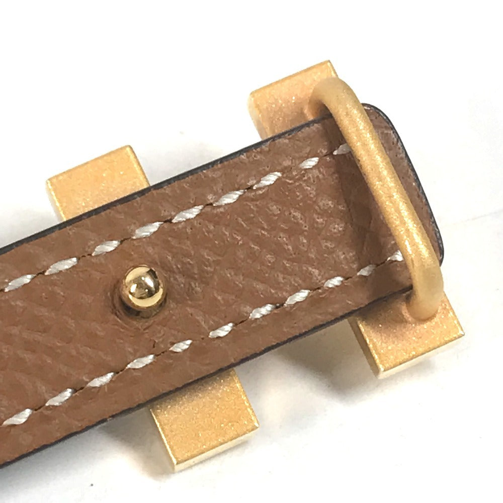 HERMES Thin belt Mini H Kelly Belt Leather belt belt Epsom / Swift Black/GoldHardware Used