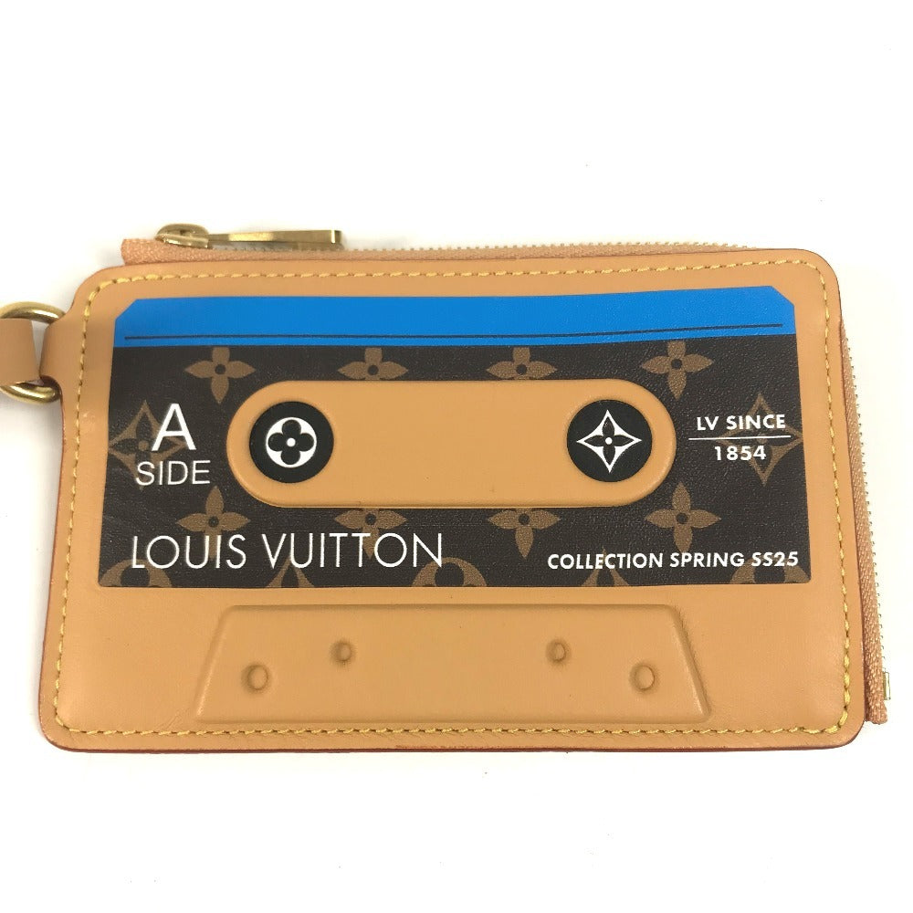 LOUIS VUITTON Monogram Porte Cult LV Tape Cassette Tape Wallet coin purse Coin Compartment Business card holder L-shaped zipper Card Case MonogramCanvas Brown Used