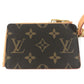 LOUIS VUITTON Monogram Porte Cult LV Tape Cassette Tape Wallet coin purse Coin Compartment Business card holder L-shaped zipper Card Case MonogramCanvas Brown Used