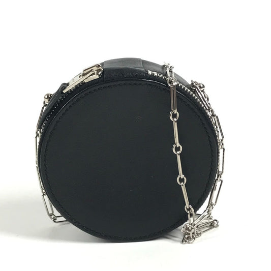 HERMES Villandry Micro Crossbody Chain Bag, Pochette Mini Necklace, Mirror Shoulder Bag Swift Black/SilverHardware Used