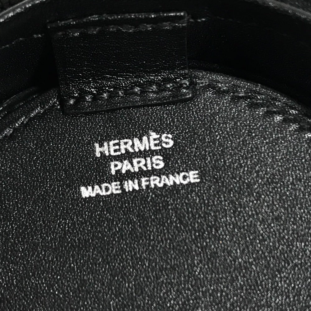 HERMES Villandry Micro Crossbody Chain Bag, Pochette Mini Necklace, Mirror Shoulder Bag Swift Black/SilverHardware Used