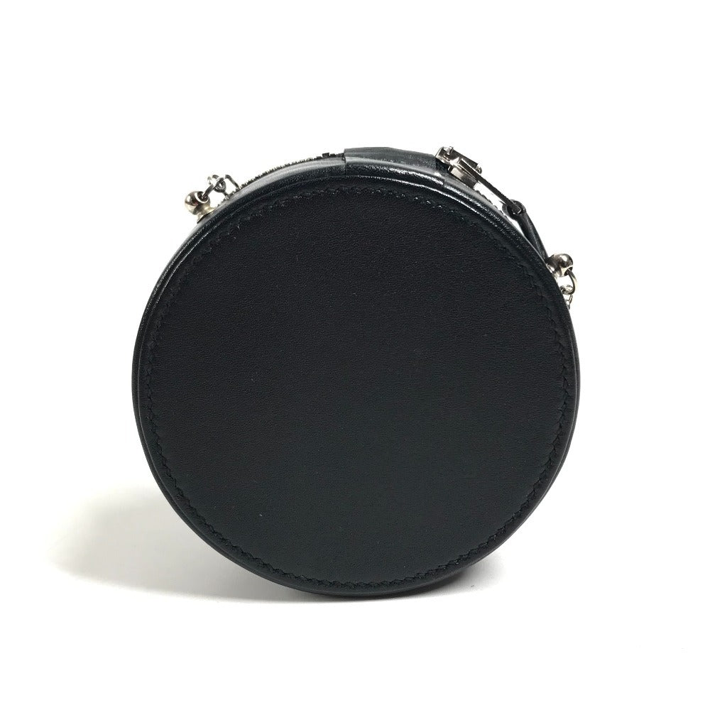 HERMES Villandry Micro Crossbody Chain Bag, Pochette Mini Necklace, Mirror Shoulder Bag Swift Black/SilverHardware Used