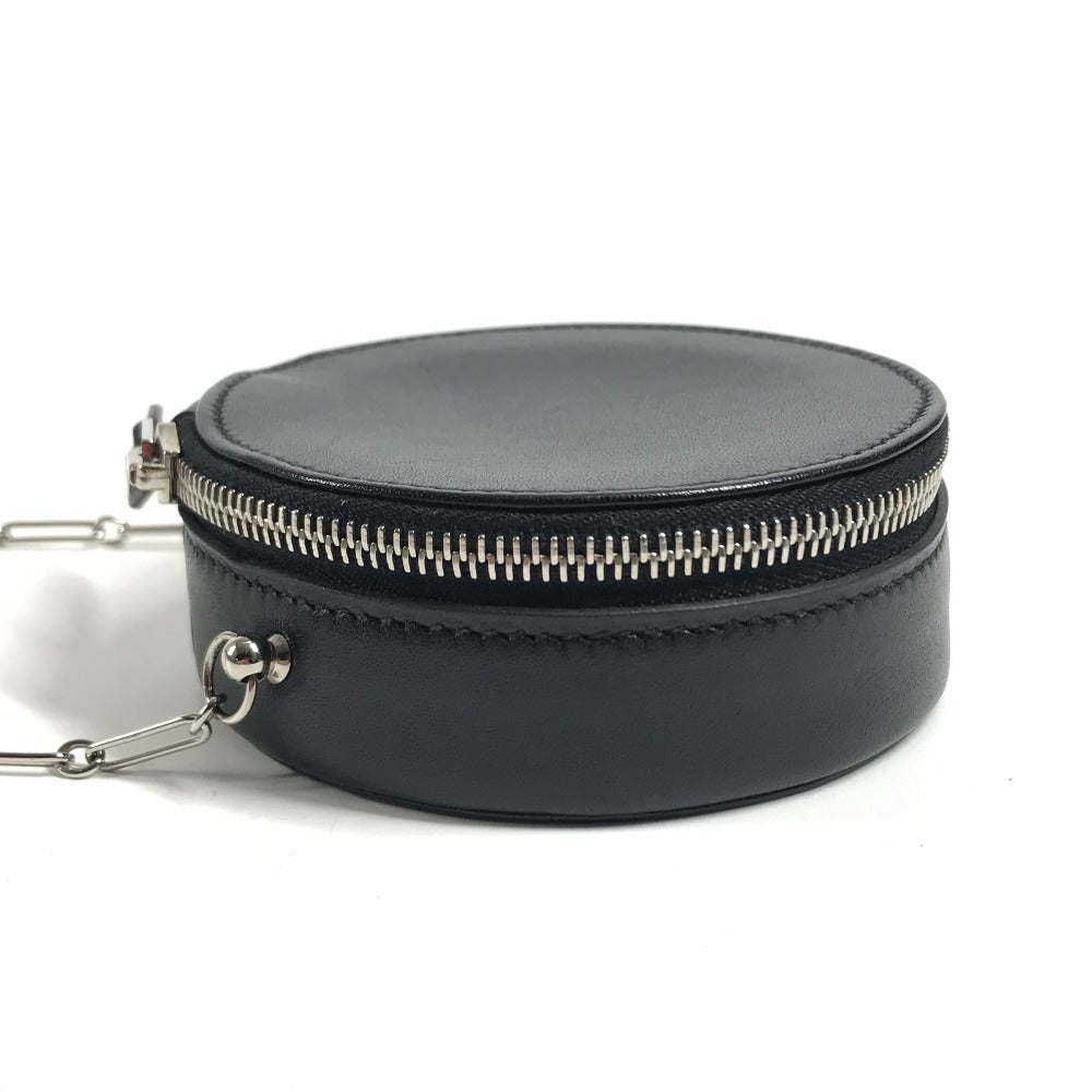 HERMES Villandry Micro Crossbody Chain Bag, Pochette Mini Necklace, Mirror Shoulder Bag Swift Black/SilverHardware Used