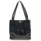 CHANEL vintage Punched logo Camellia flower Shoulder bag, Tote bag, Hand bag Shoulder Bag Patent Leather Black Used