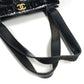 CHANEL vintage Punched logo Camellia flower Shoulder bag, Tote bag, Hand bag Shoulder Bag Patent Leather Black Used