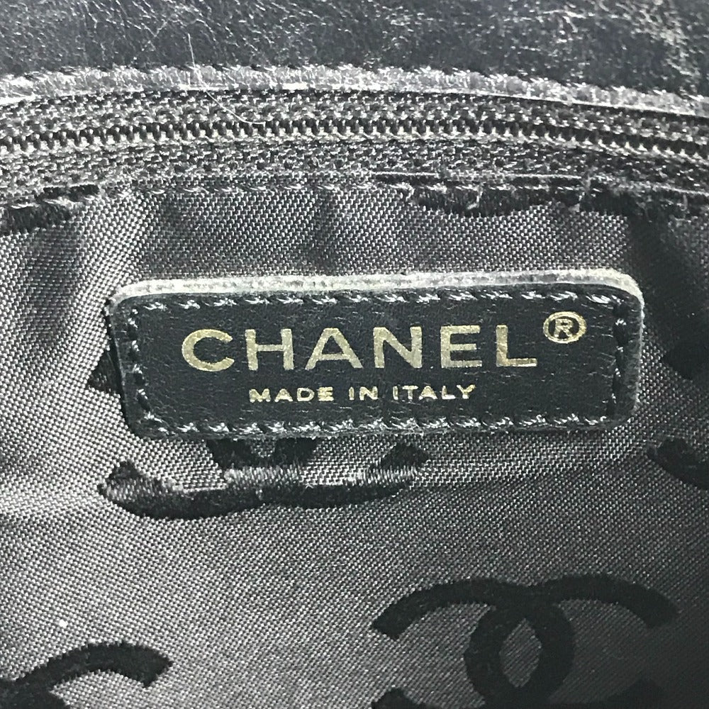 CHANEL vintage Punched logo Camellia flower Shoulder bag, Tote bag, Hand bag Shoulder Bag Patent Leather Black Used