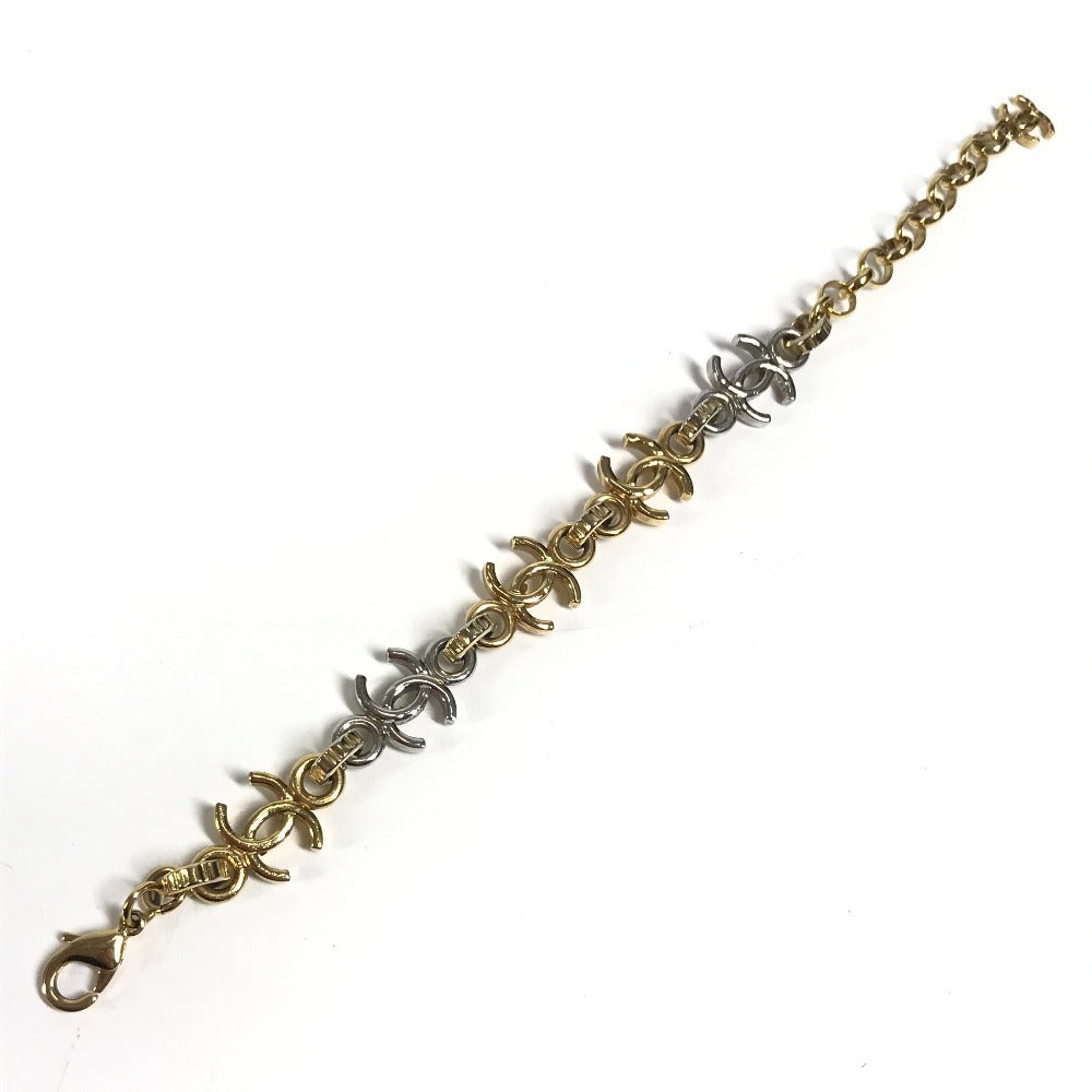 CHANEL B26P CC CC Mark Chain Bracelet Bicolor Accessories Bracelet Metal Gold/Silver Used