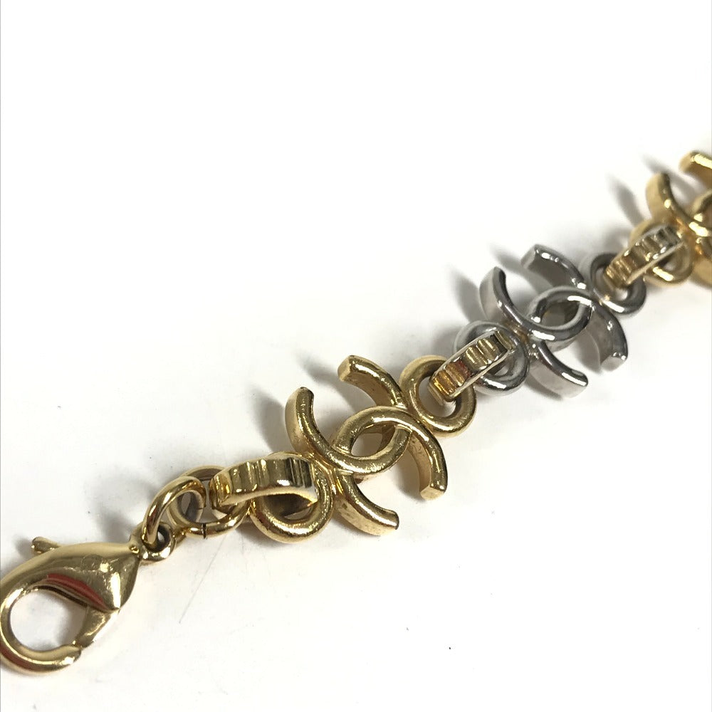 CHANEL B26P CC CC Mark Chain Bracelet Bicolor Accessories Bracelet Metal Gold/Silver Used