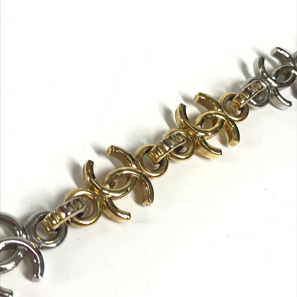 CHANEL B26P CC CC Mark Chain Bracelet Bicolor Accessories Bracelet Metal Gold/Silver Used