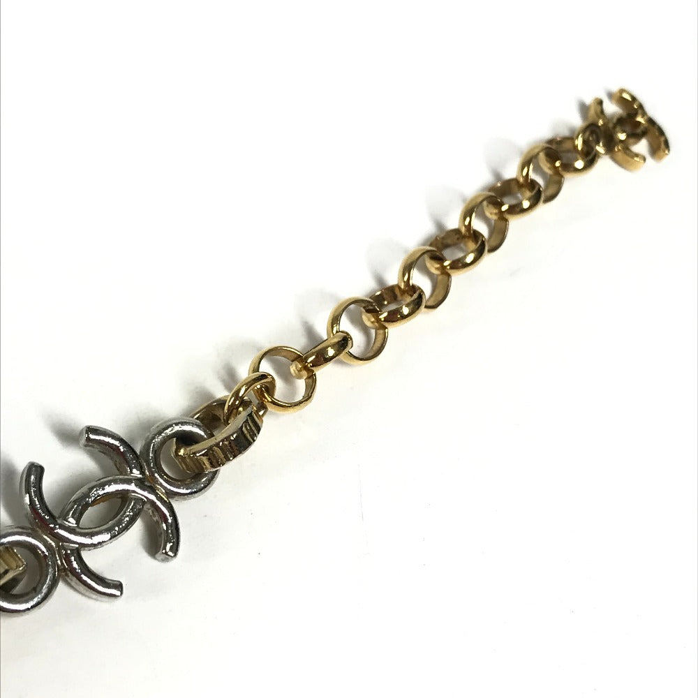 CHANEL B26P CC CC Mark Chain Bracelet Bicolor Accessories Bracelet Metal Gold/Silver Used