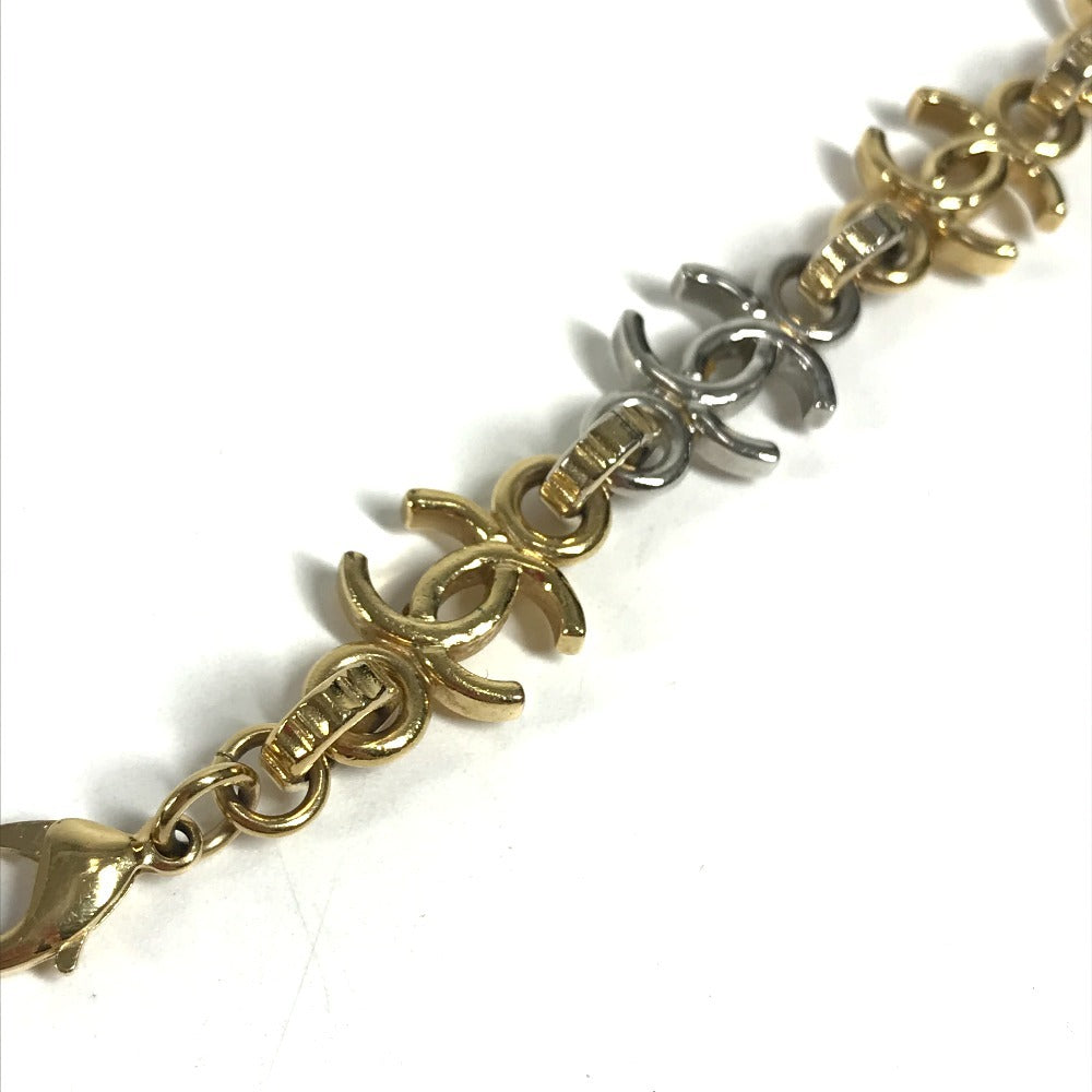 CHANEL B26P CC CC Mark Chain Bracelet Bicolor Accessories Bracelet Metal Gold/Silver Used