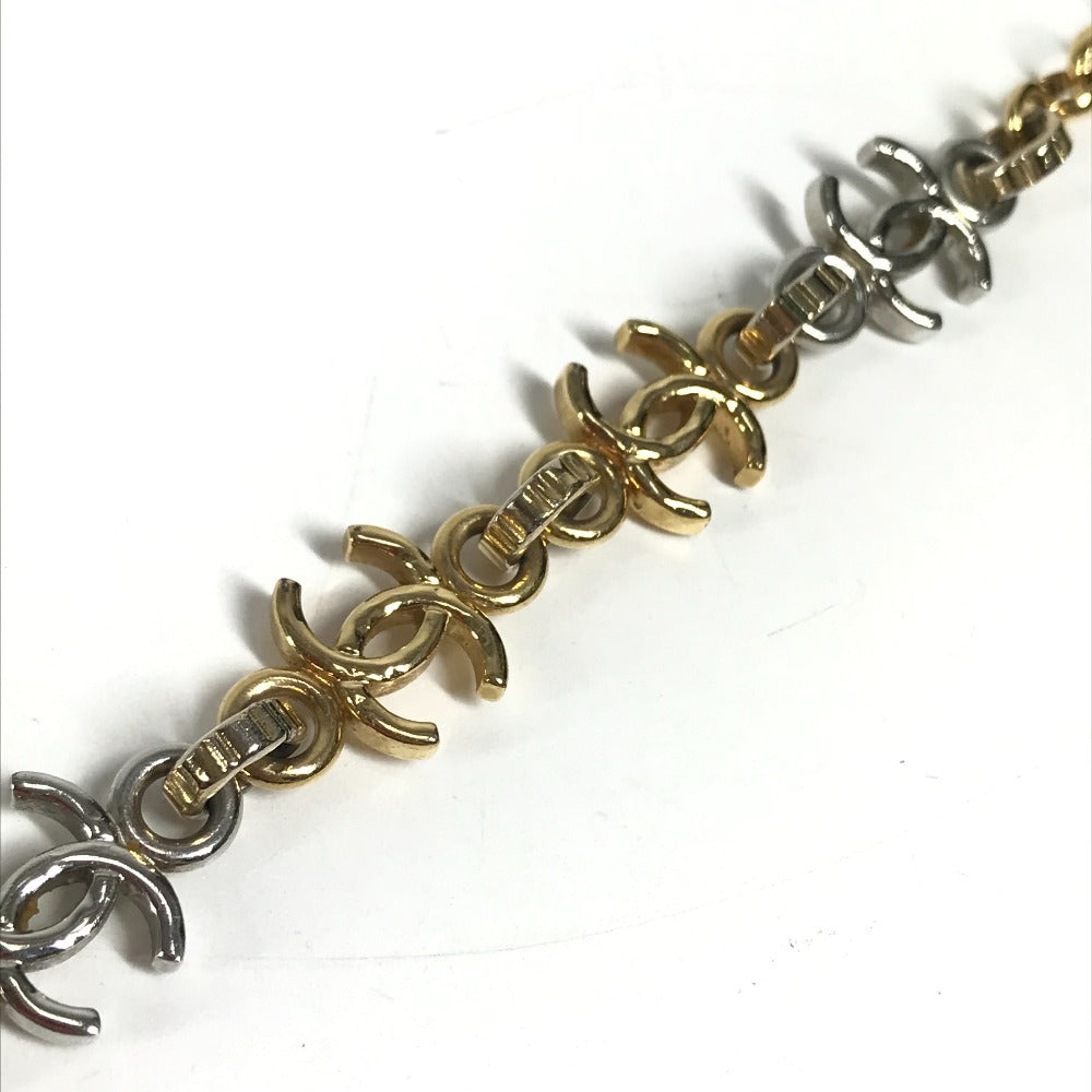 CHANEL B26P CC CC Mark Chain Bracelet Bicolor Accessories Bracelet Metal Gold/Silver Used