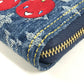 LOUIS VUITTON M23161 Murakami Takashi collaboration Monogram Denim Cherry LV x TM Zippy Wallet Long Wallet Zip Around Wallet Long Wallet Monogram Denim Canvas blue Used