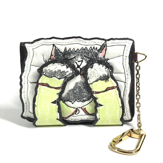 LOUIS VUITTON M25732 Monogram Grace Coddington Cat Pouch purse Pouch purse Wallet, Bi-fold, Chain Key Holder, Key Case Card Case MonogramCanvas Brown Used