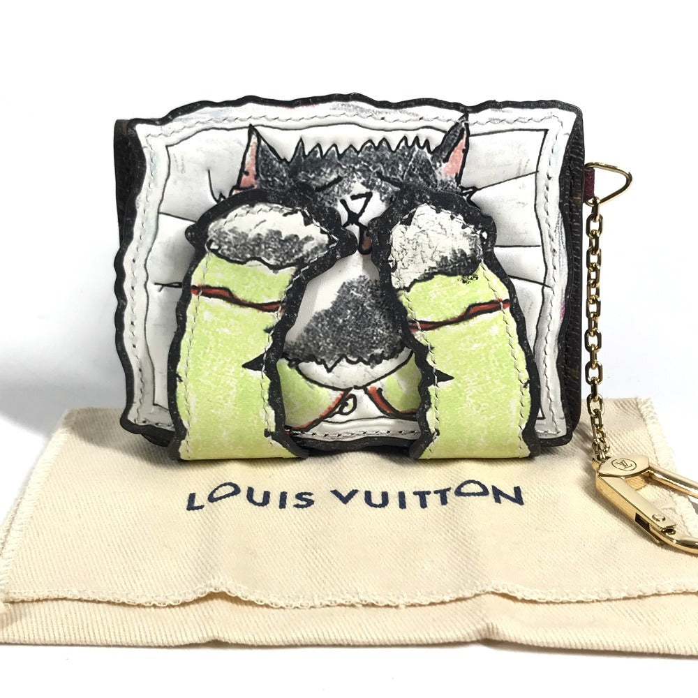 LOUIS VUITTON M25732 Monogram Grace Coddington Cat Pouch purse Pouch purse Wallet, Bi-fold, Chain Key Holder, Key Case Card Case MonogramCanvas Brown Used