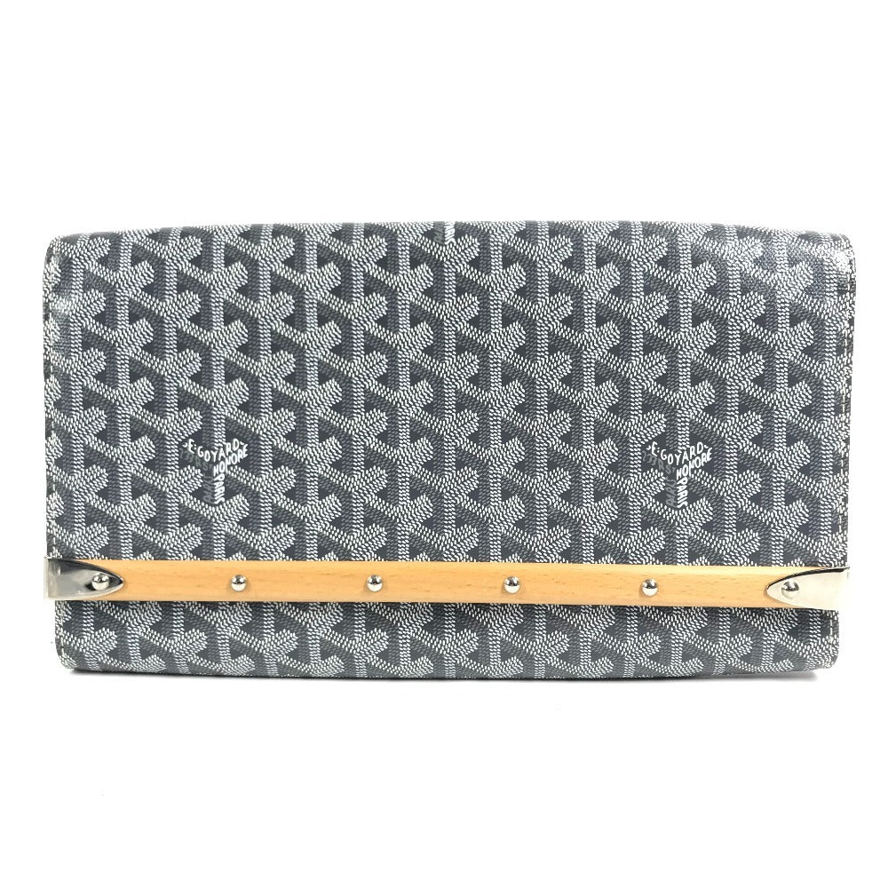 GOYARD Monte Carlo Bag Flap Pouch Clutch bag PVC/Leather Gray Based Used
