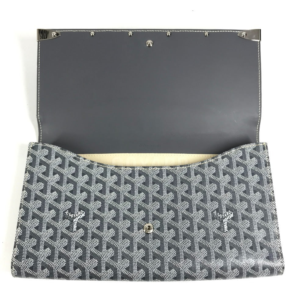 GOYARD Monte Carlo Bag Flap Pouch Clutch bag PVC/Leather Gray Based Used