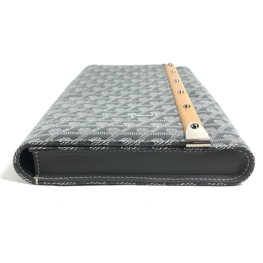 GOYARD Monte Carlo Bag Flap Pouch Clutch bag PVC/Leather Gray Based Used