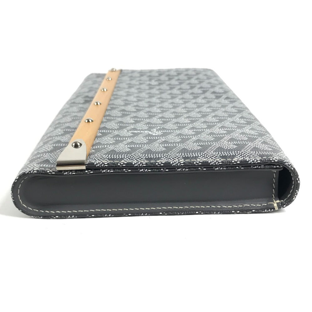 GOYARD Monte Carlo Bag Flap Pouch Clutch bag PVC/Leather Gray Based Used
