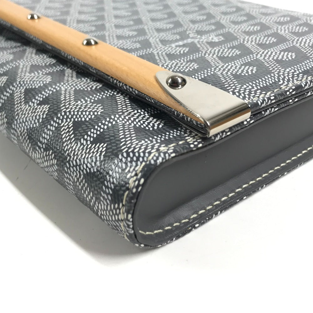 GOYARD Monte Carlo Bag Flap Pouch Clutch bag PVC/Leather Gray Based Used
