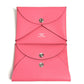 HERMES Business Card Holder Pass Case Calvi Duo Calvi Duo Card Case Coin Compartment coin purse Folded wallet Epsom Rose azare pink Used