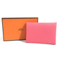 HERMES Business Card Holder Pass Case Calvi Duo Calvi Duo Card Case Coin Compartment coin purse Folded wallet Epsom Rose azare pink Used