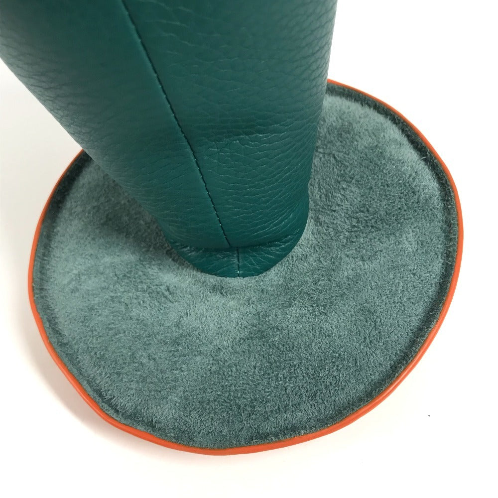HERMES Bicolor petit h Paperweight Mushroom GM Object interior object Leather Orange/Green Used