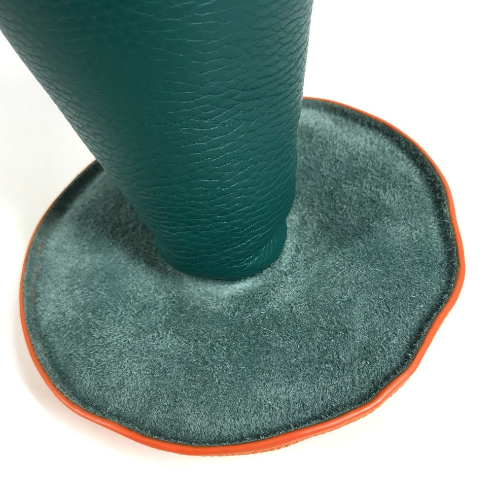 HERMES Bicolor petit h Paperweight Mushroom GM Object interior object Leather Orange/Green Used