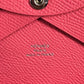 HERMES Business Card Holder Pass Case Calvi Duo Calvi Duo Card Case Coin Compartment coin purse Folded wallet Epsom Rose azare pink Used