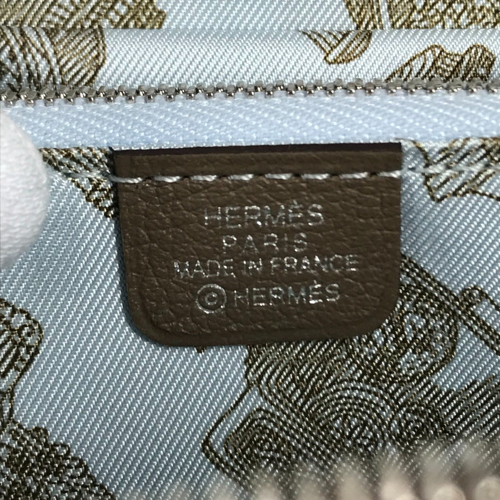 HERMES Zip Around Azap Compact Silk-In Bi-fold Wallet Compact Wallet Coin Compartment coin purse Evercolor Etoupe gray Used