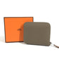 HERMES Zip Around Azap Compact Silk-In Bi-fold Wallet Compact Wallet Coin Compartment coin purse Evercolor Etoupe gray Used