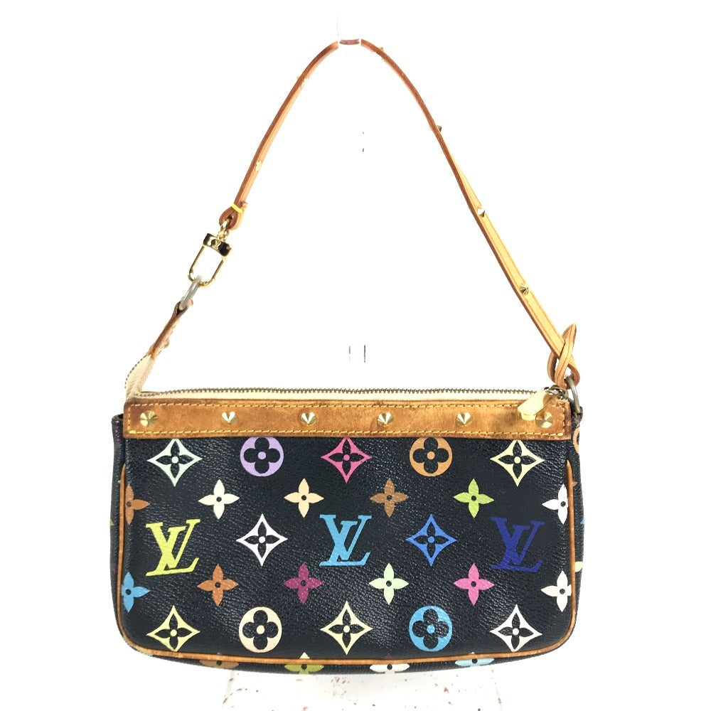 LOUIS VUITTON M92648 MonogramMulticolore PochetteAccessoires Crossbody Pochette Studs Shoulder Bag MonogramMulticoloreCanvas Noir Black Used