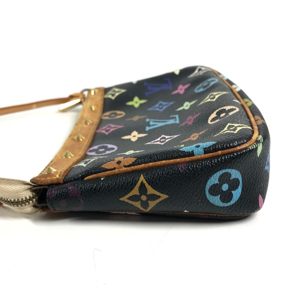 LOUIS VUITTON M92648 MonogramMulticolore PochetteAccessoires Crossbody Pochette Studs Shoulder Bag MonogramMulticoloreCanvas Noir Black Used