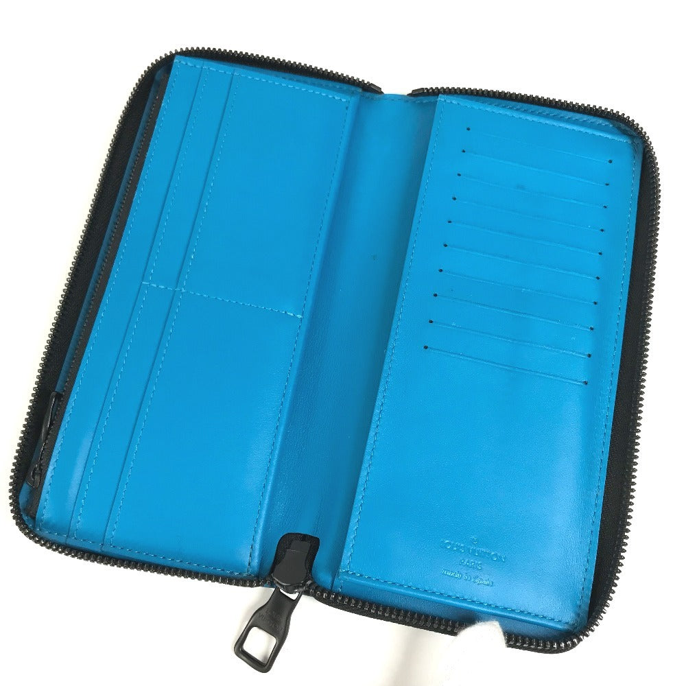 LOUIS VUITTON M69048 Monogram Taurillon Clemence Zippy WalletVertical Zippy Wallet Vertical Long wallet Zip Around Long Wallet Taurillon ClemenceLeather blue Used