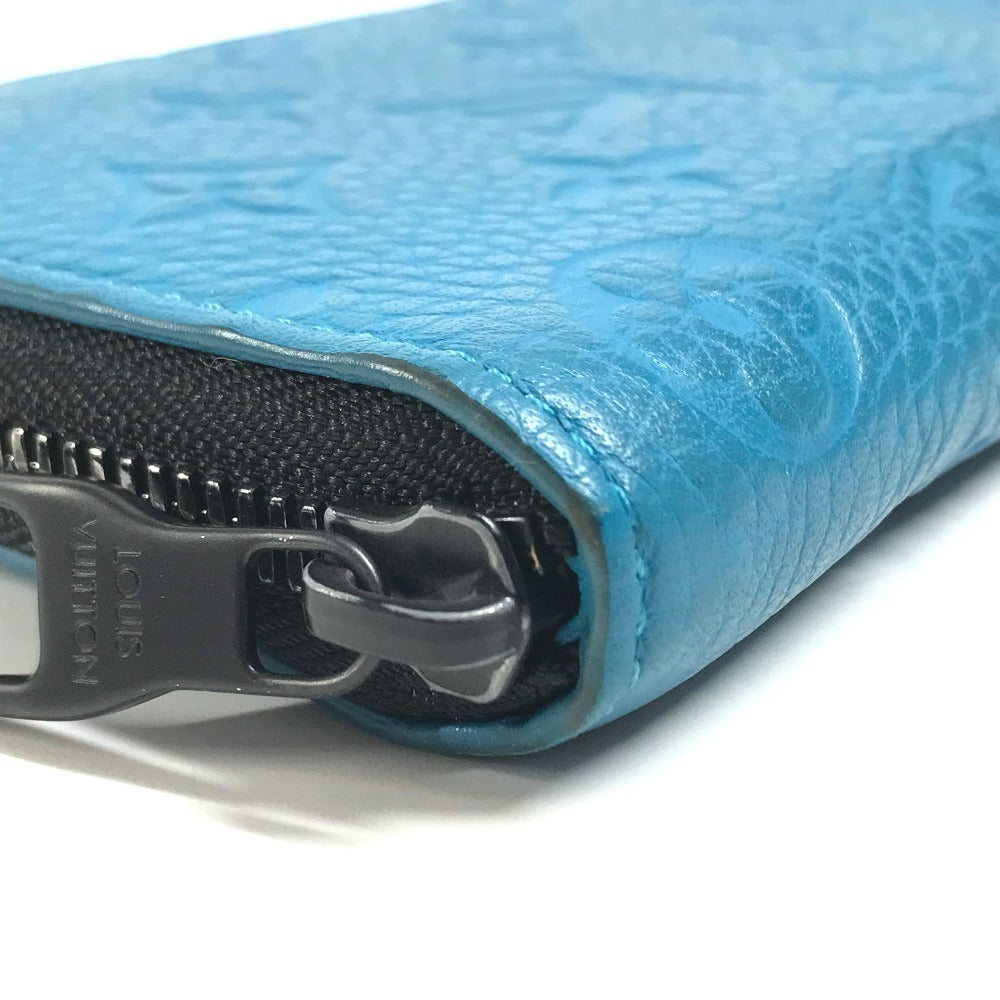 LOUIS VUITTON M69048 Monogram Taurillon Clemence Zippy WalletVertical Zippy Wallet Vertical Long wallet Zip Around Long Wallet Taurillon ClemenceLeather blue Used