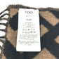 FENDI FXT260 Zucca logo fringe Stole/Shawl (winter clothing) Scarf Cashmere Brown/Black Used