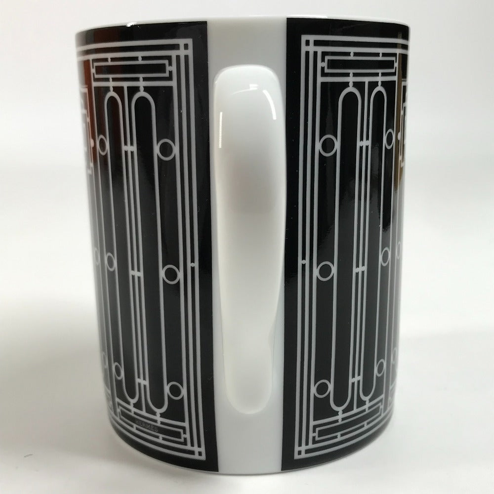 HERMES Pair (2 pieces) H DECO Tableware, cups, coffee cups Mug Pottery Black/White Used