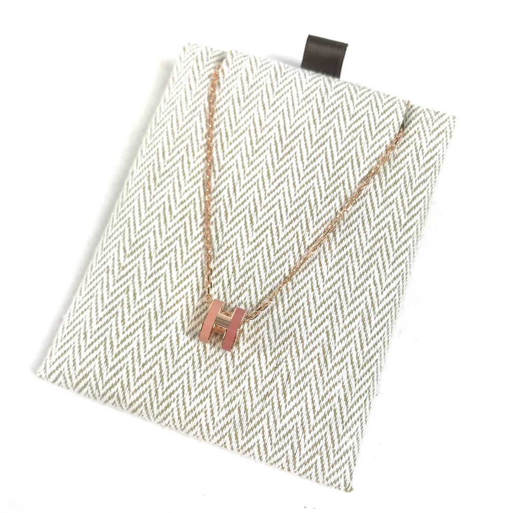 HERMES Pop ash H Pendant "Mini Pop H" by Rocabar Accessories Chain Necklace Necklace Metal pink Used