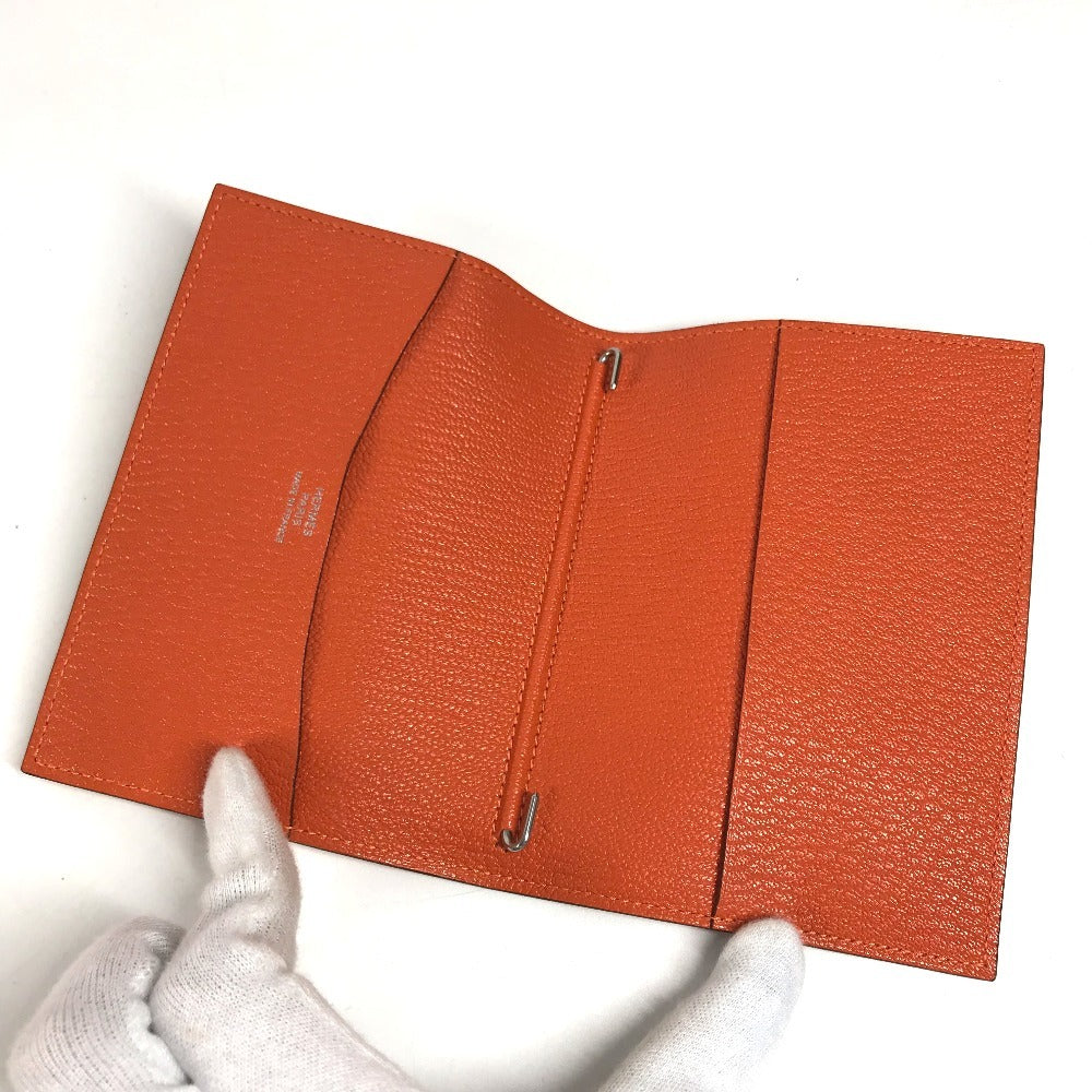 HERMES System planner, bi-fold, stationery AgendaGM Agenda GM AgendaCover Notebook Cover Notebook cover Chevre Orange Used