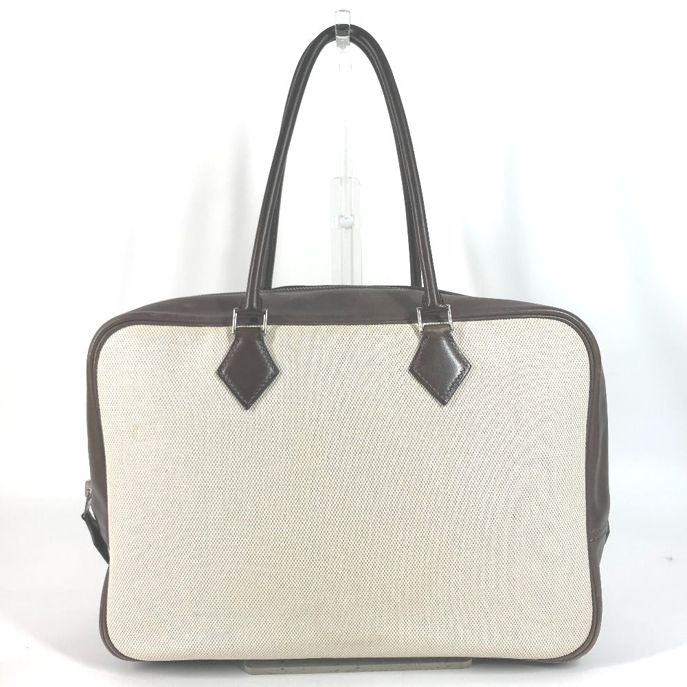 HERMES Plume 32 Plume 32 Tote bag, handbag, business bag Hand Bag Toile H / Vogarribar Ecru/Ebene Brown/Beige Used