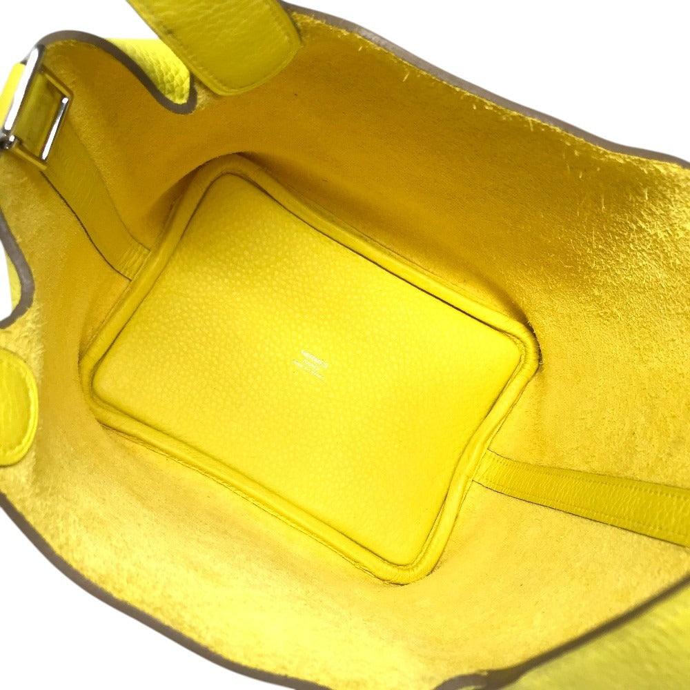 HERMES PicotinLock PM 18 PicotinLock PM PicotinPM Picotin18 Picotin Tote Bag Hand Bag Taurillon Clemence lime yellow/SilverHardware Used