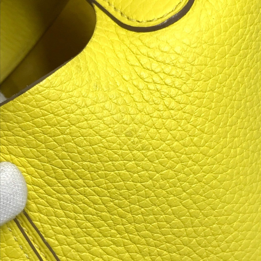HERMES PicotinLock PM 18 PicotinLock PM PicotinPM Picotin18 Picotin Tote Bag Hand Bag Taurillon Clemence lime yellow/SilverHardware Used