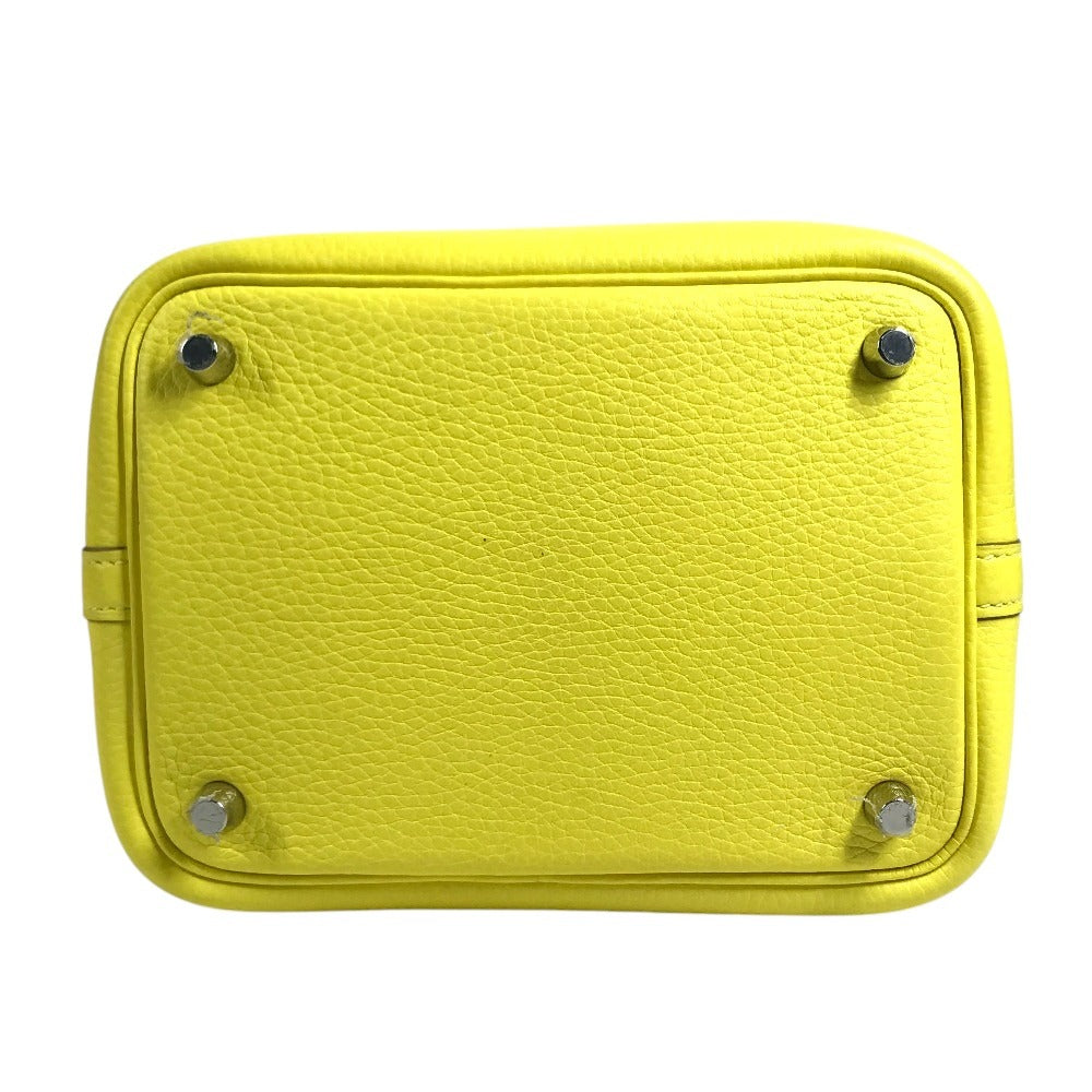 HERMES PicotinLock PM 18 PicotinLock PM PicotinPM Picotin18 Picotin Tote Bag Hand Bag Taurillon Clemence lime yellow/SilverHardware Used