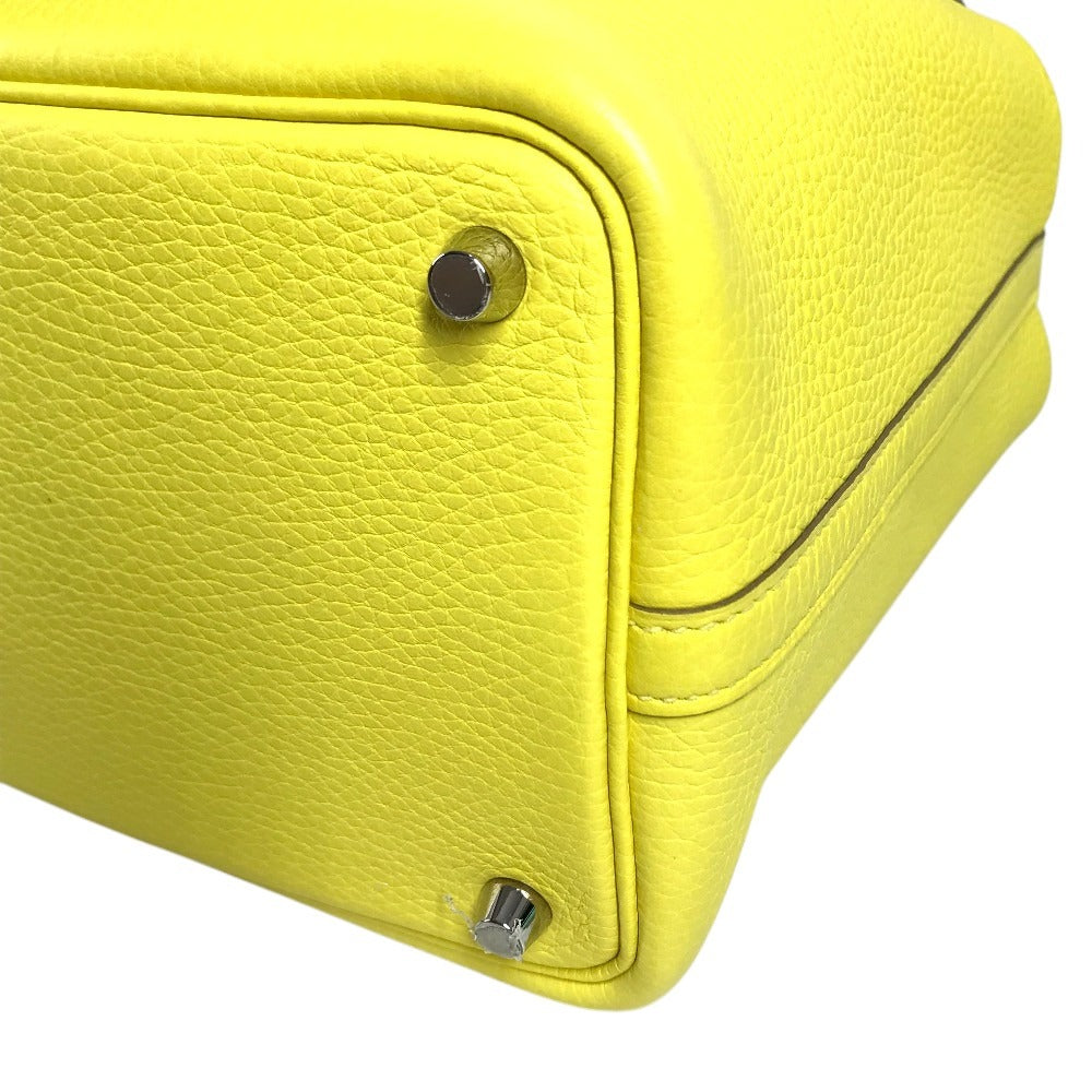 HERMES PicotinLock PM 18 PicotinLock PM PicotinPM Picotin18 Picotin Tote Bag Hand Bag Taurillon Clemence lime yellow/SilverHardware Used