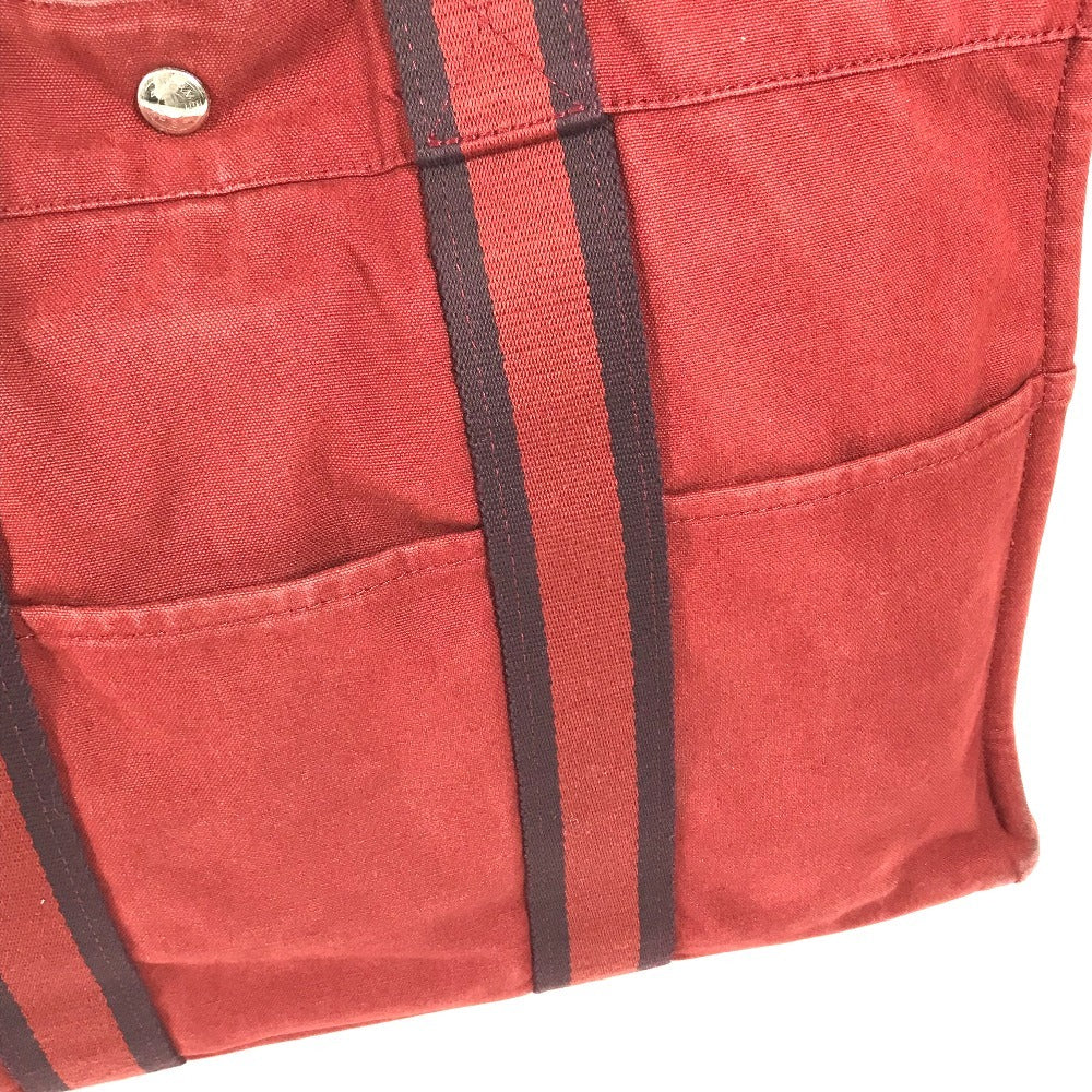 HERMES Fourre ToutMM Fourre Tout MM Bag Tote Bag Hand Bag Canvas Red Used