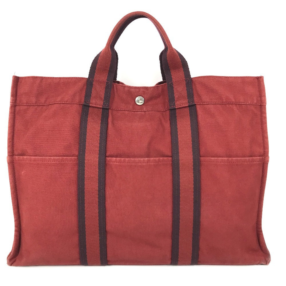 HERMES Fourre ToutMM Fourre Tout MM Bag Tote Bag Hand Bag Canvas Red Used