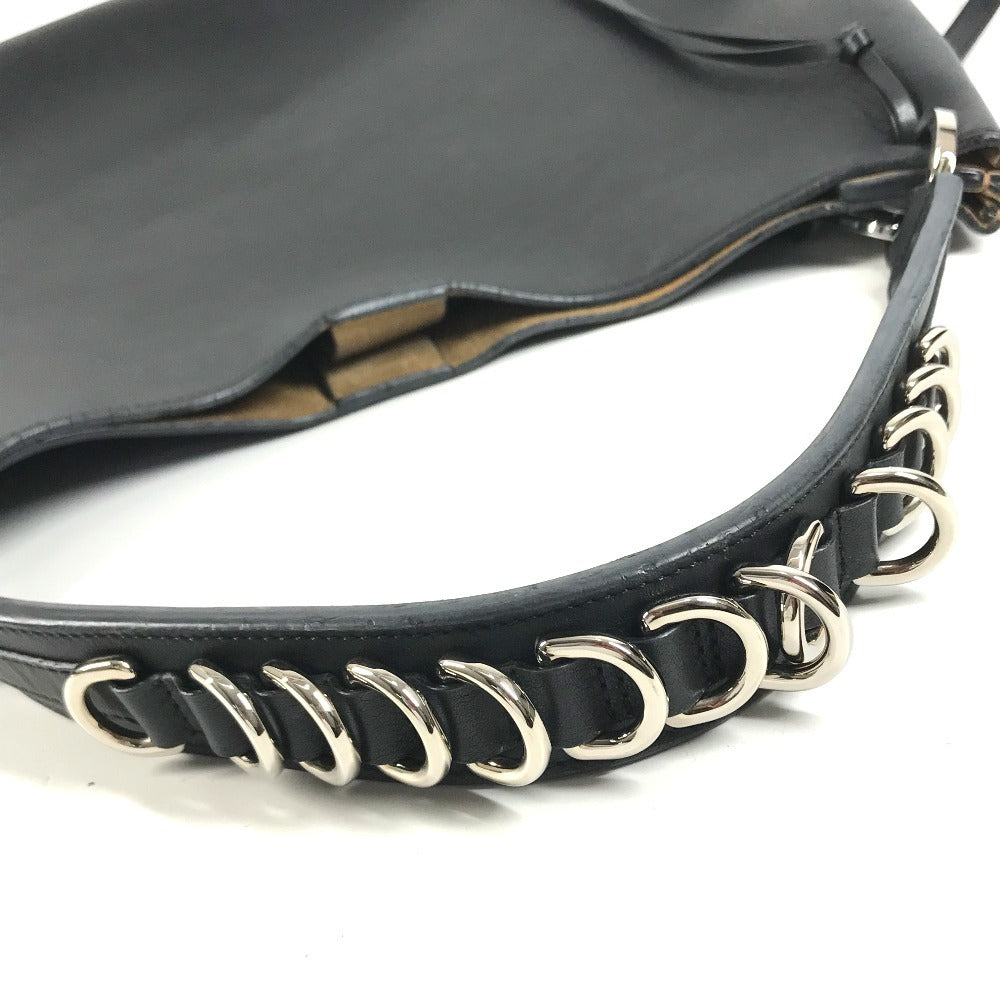 LOEWE 326.62.P66 Chain Fortune Hobo Bags 2WAY Bags Hand Bags Shoulder Bag Leather Black/Silver Used