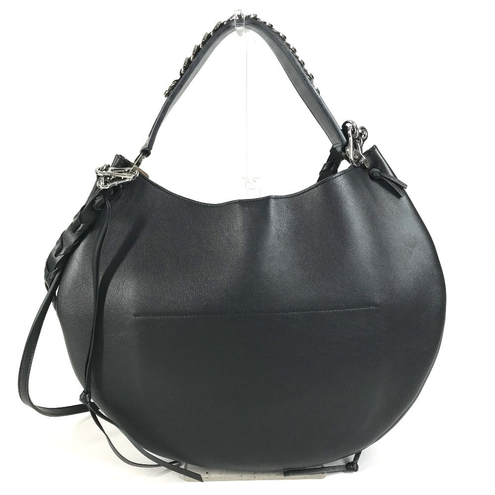 LOEWE 326.62.P66 Chain Fortune Hobo Bags 2WAY Bags Hand Bags Shoulder Bag Leather Black/Silver Used