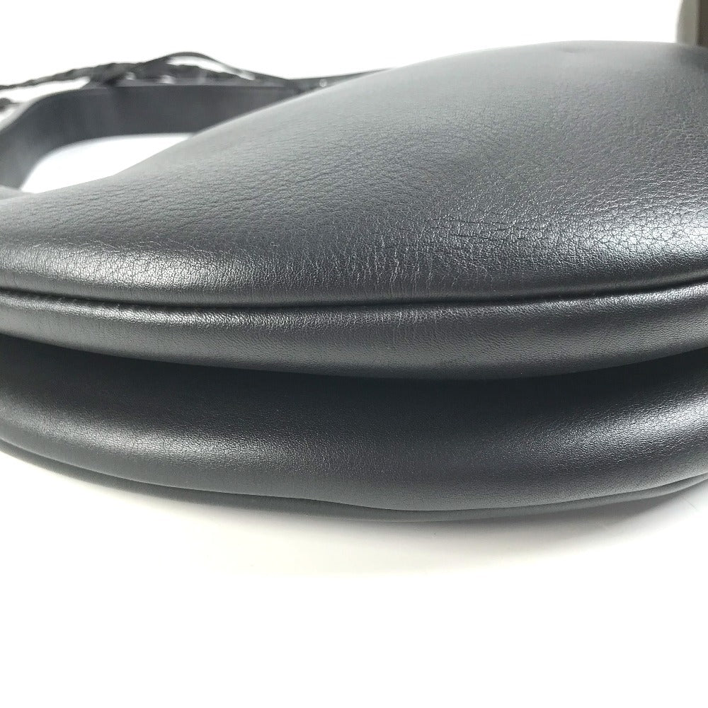 LOEWE 326.62.P66 Chain Fortune Hobo Bags 2WAY Bags Hand Bags Shoulder Bag Leather Black/Silver Used