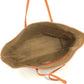 FENDI Beach bag Selleria logo Bag Tote Bag Shoulder Bag Shoulder Bag Raffia / Leather Beige/Orange Used